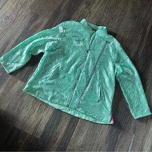 Jamie Sadock mint green double zip crinkle golf jacket lightweight women's XL?